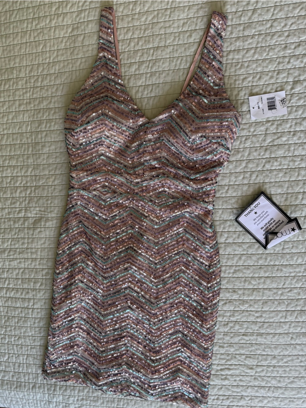 Sequin Chevron Crystal Doll Dress
